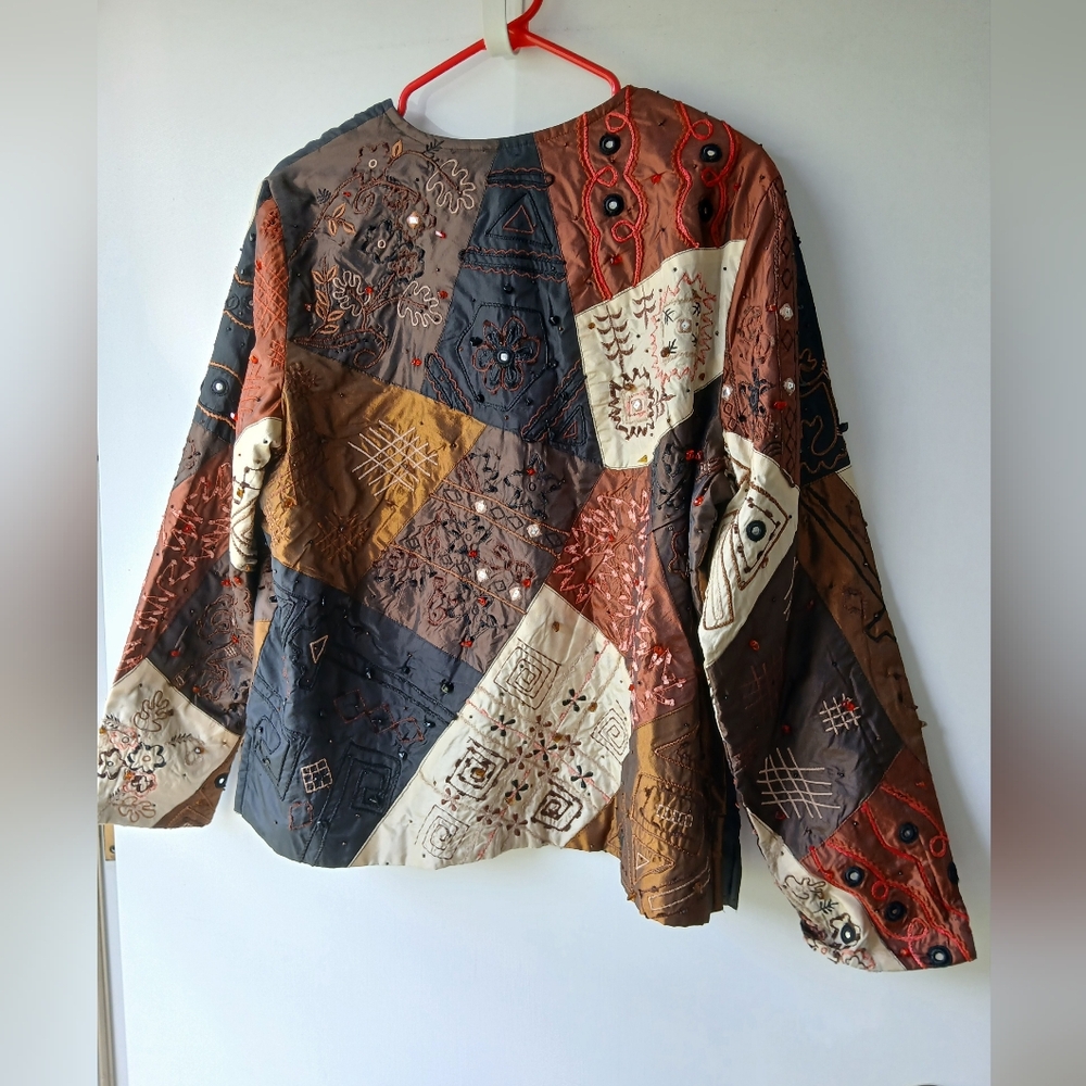 Laura Ashley Boho Patchwork Jacket With Hook Clos… - image 3